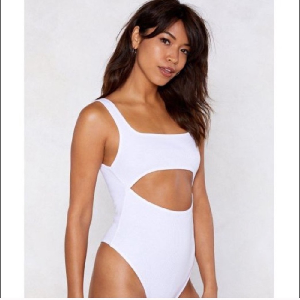 White Cut-Out Bodysuit